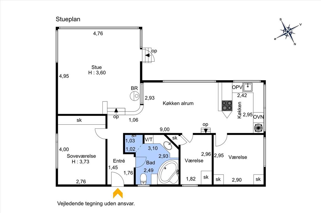 Indretning 1-6 Sommerhus N112, Rørsangervej 10, DK - 4736 Karrebæksminde