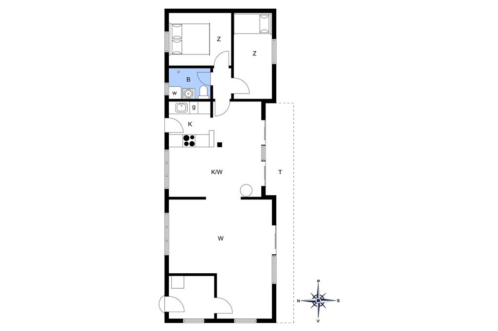 Indretning 1-174 Sommerhus M11007, Kodrivervej 1, DK - 4874 Gedser