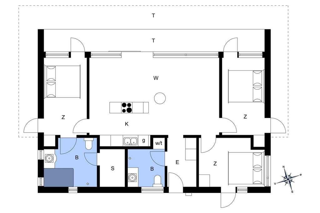 Indretning 1-172 Sommerhus JB131, Kronvildtvej 90, DK - 9460 Brovst