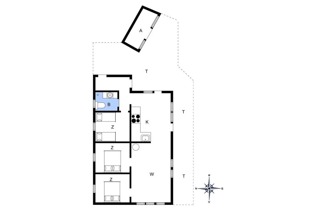 Indretning 1-4 Sommerhus 604, Bjerregårdsvej 193, DK - 6960 Hvide Sande