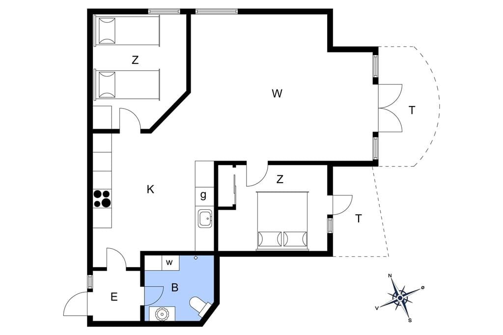 Indretning 1-401 Sommerhus HA259, Portlandsvej 97, DK - 9370 Hals