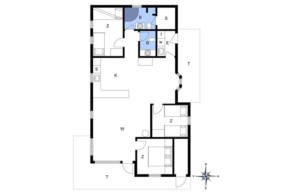 Indretning 1-172 Sommerhus JB844, Blåbærstien 27, DK - 9690 Fjerritslev