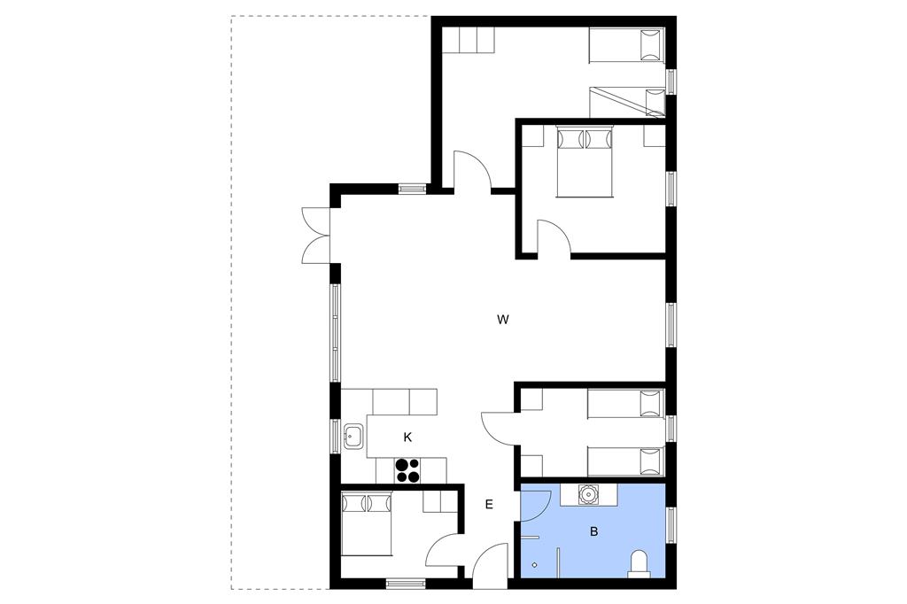 Indretning 1-3 Sommerhus M64136, Engsvinget 47, DK - 5400 Bogense