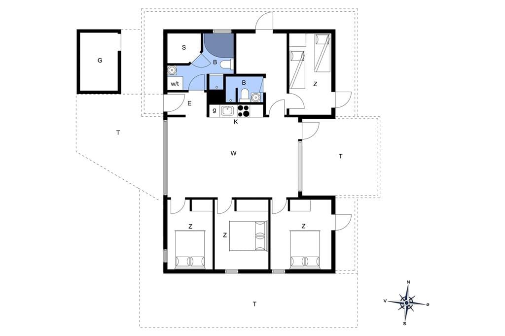 Indretning 1-401 Sommerhus HA150, Kystvejen 40, DK - 9370 Hals