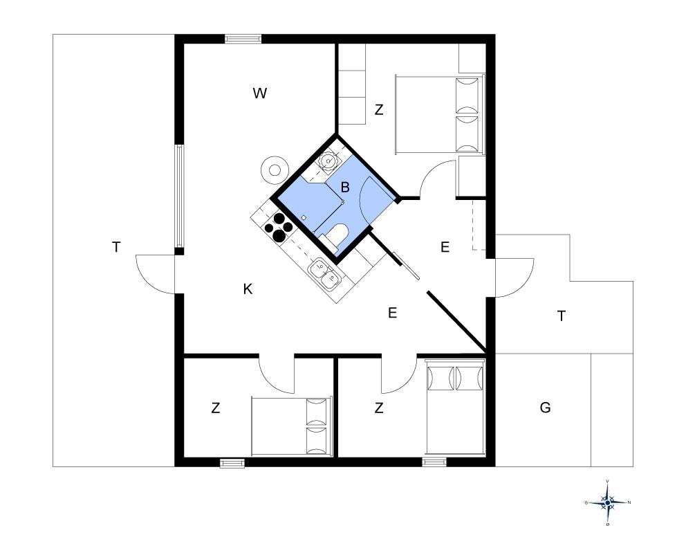 Indretning 1-172 Sommerhus JB1108, Strandvejen 67, DK - 7741 Frøstrup