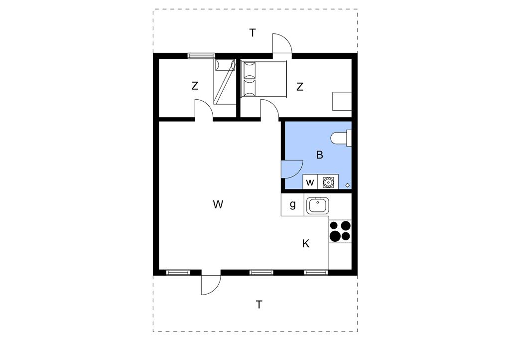 Indretning 1-11 Sommerhus 0405, Sønderbyvej 7, DK - 6792 Rømø