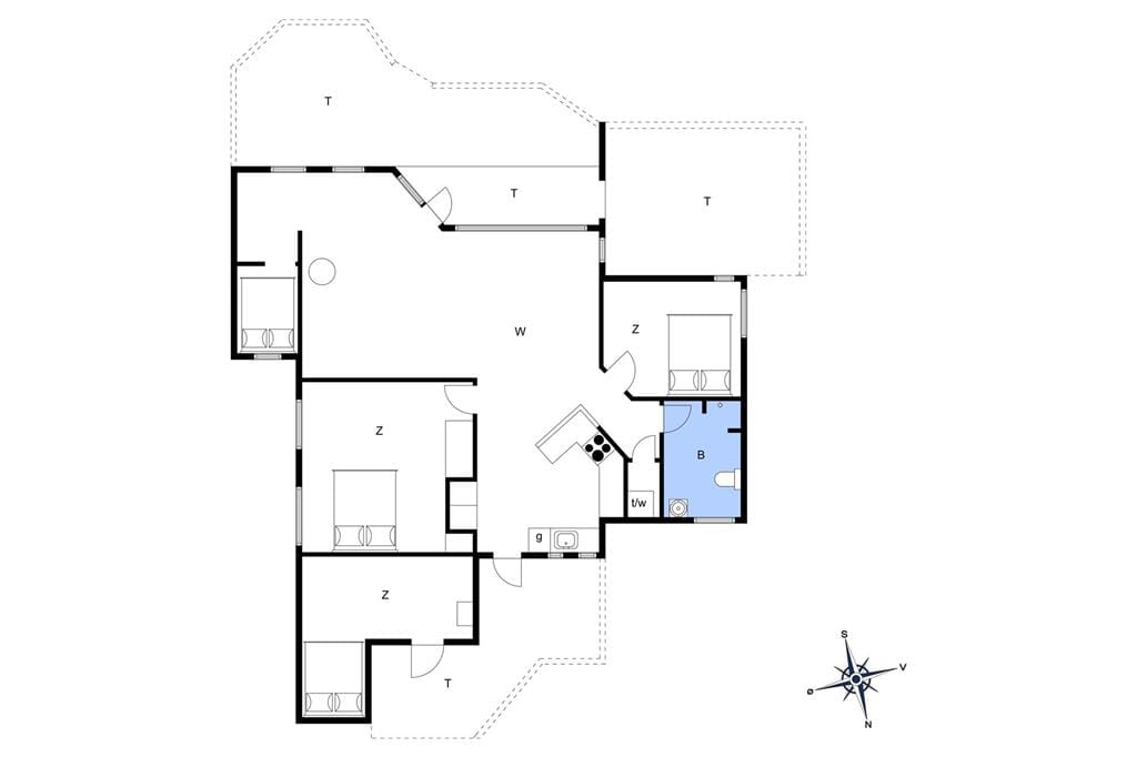 Innredning 1-6 Feirehus N262, Løvsangervej 20, DK - 4736 Karrebæksminde