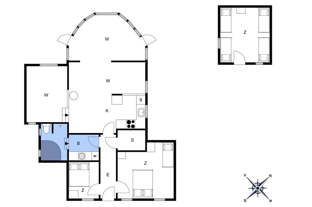 Indretning 1-401 Sommerhus HA133, Rødkløvervej 24, DK - 9370 Hals