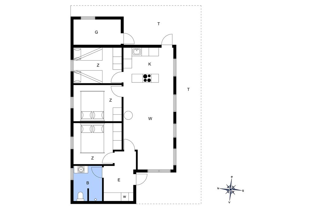 Indretning 1-148 Sommerhus TV1088, Fyrrevej 9, DK - 9881 Bindslev