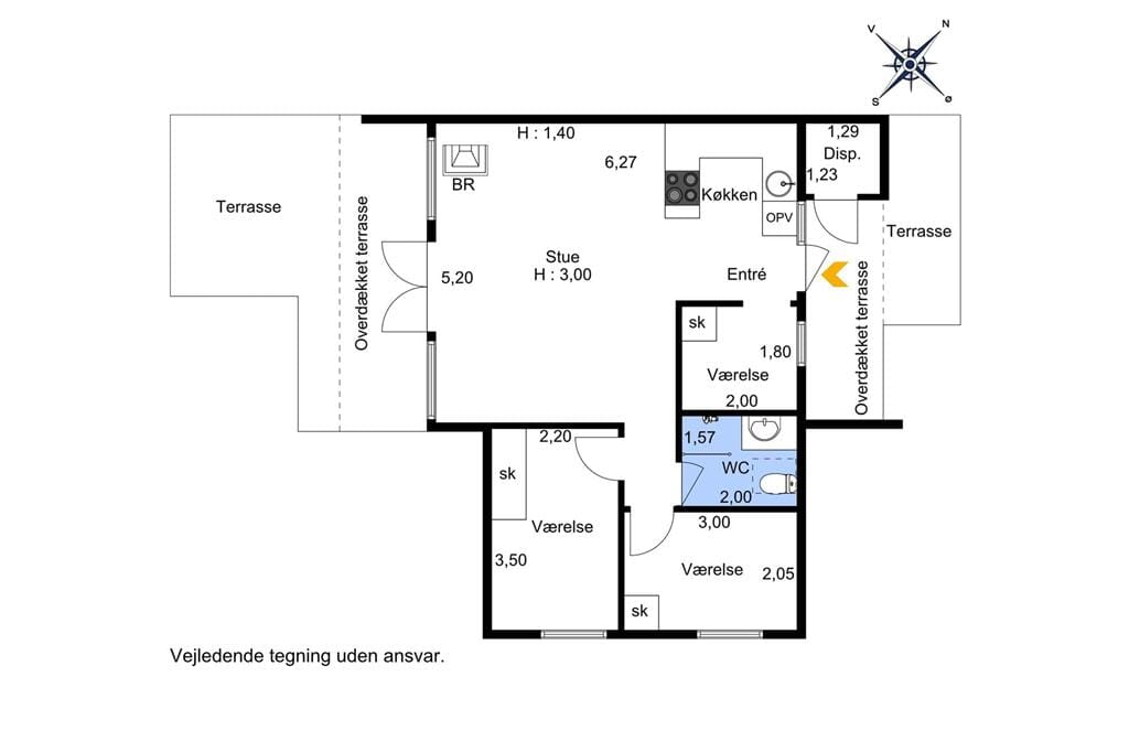 Indretning 1-174 Sommerhus M20003, Glentevejen 1, DK - 4874 Gedser