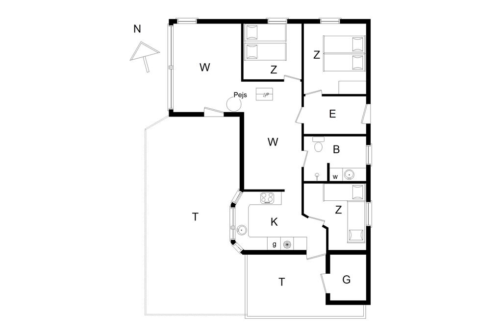 Innenausstattung 1-14 Ferienhaus 1005, Kragestranden 14, DK - 9850 Hirtshals