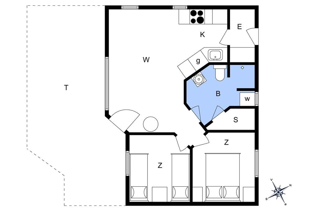 Indretning 1-22 Sommerhus C11110, Bork Hytteby 51, DK - 6893 Hemmet
