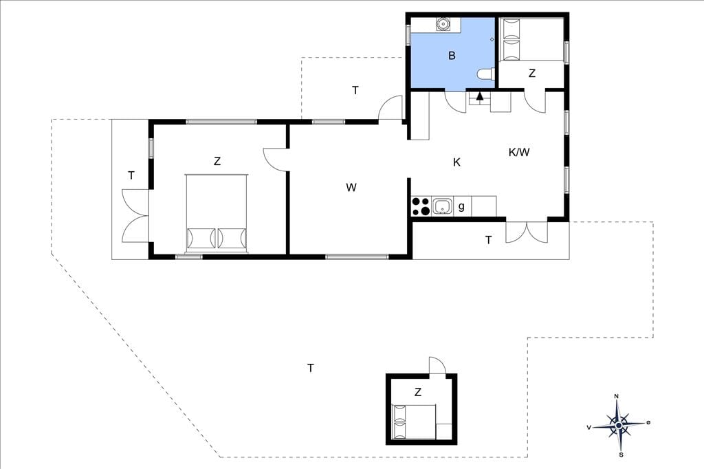 Indretning 20-172 Sommerhus JB160, Skovstien 7, DK - 9690 Fjerritslev