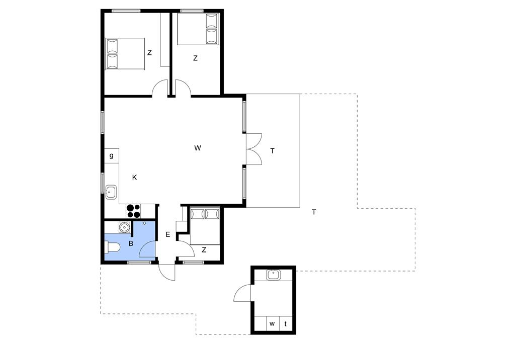 Indretning 1-14 Sommerhus 1238, Klitmøllervej 3, DK - 9800 Hjørring