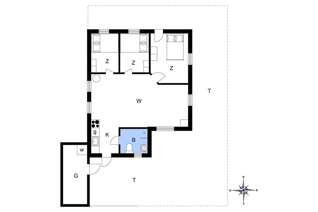Innredning 1-13 Feirehus 589, Klitrosevej 3, DK - 7700 Thisted