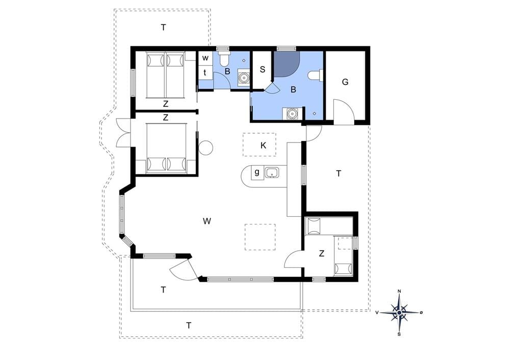 Indretning 1-148 Sommerhus TV1111, Flodbækvej 2, DK - 9881 Bindslev