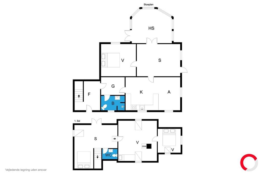 Innredning 1-170 Feirehus 20604, Østermarken 26, DK - 8305 Samsø