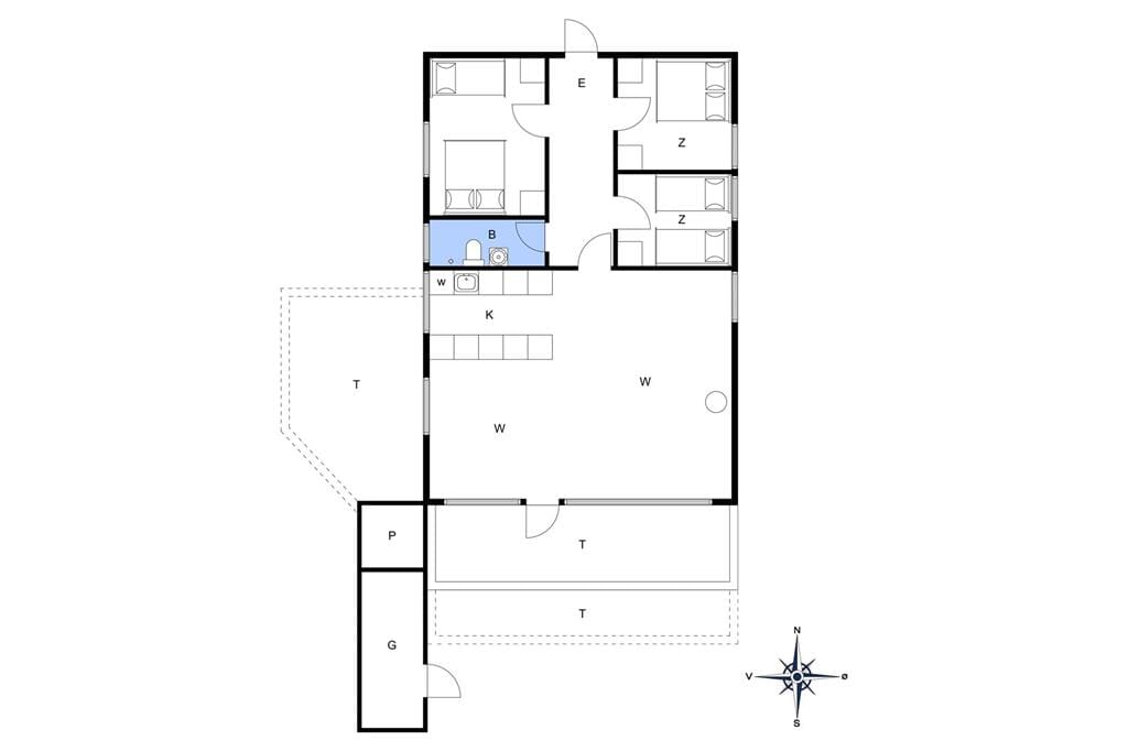 Indretning 1-148 Sommerhus TV1076, Flodbækvej 8, DK - 9881 Bindslev