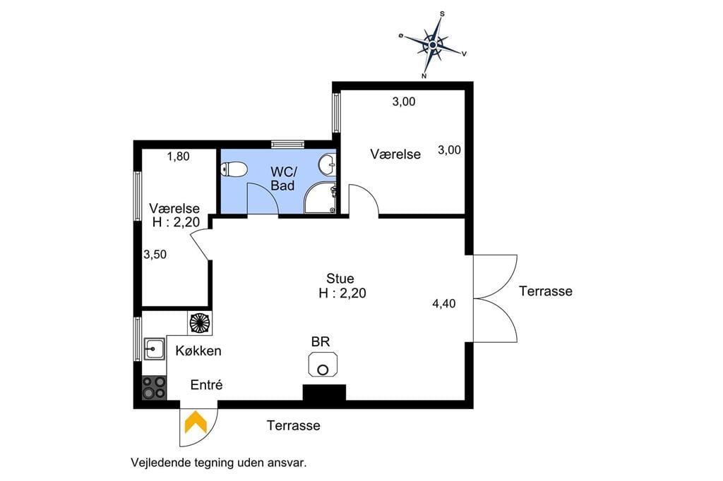 Indretning 1-174 Sommerhus M17020, Bøtøvej 222, DK - 4873 Væggerløse