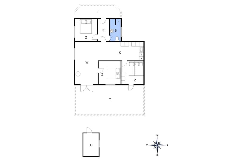 Indretning 1-148 Sommerhus TV1215, Klitrosevej 6, DK - 9881 Bindslev