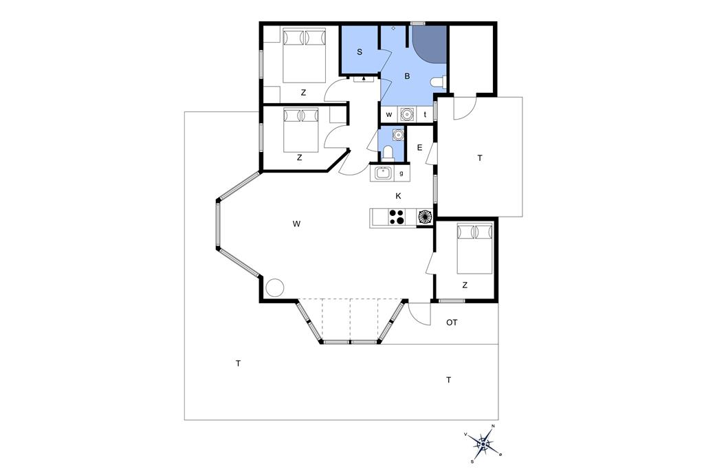 Indretning 1-14 Sommerhus 1186, Morten Nielsensvej 84, DK - 9492 Blokhus