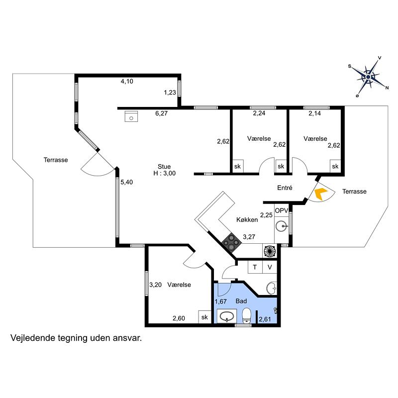 Indretning 1-174 Sommerhus M16011, Lupinvej 52, DK - 4873 Væggerløse