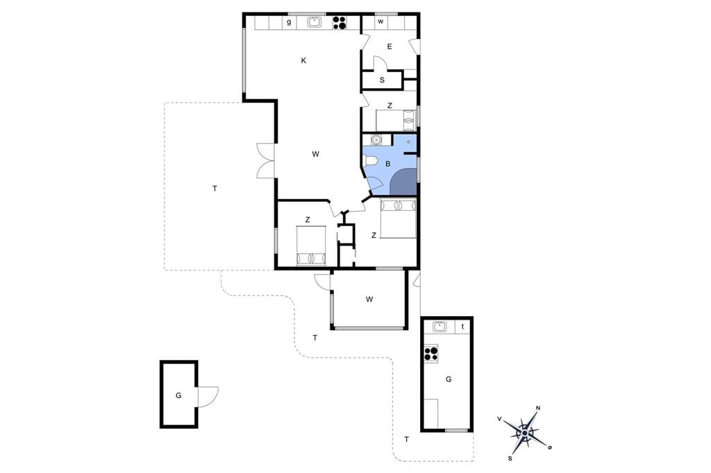 Indretning 1-20 Sommerhus 708, Ternevej 17, DK - 7680 Thyborøn