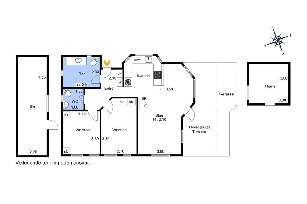 Indretning 1-174 Sommerhus M22004, Tjørnehegnet 22, DK - 4850 Stubbekøbing