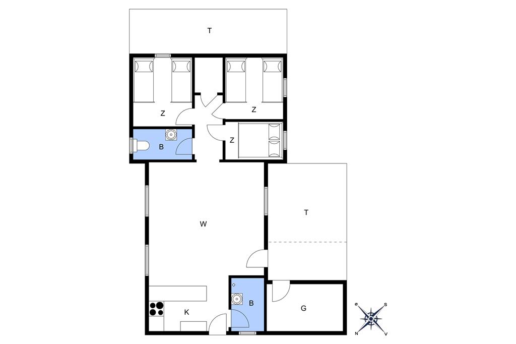 Indretning 1-13 Sommerhus 596, Blåbærvej 15, DK - 7700 Thisted