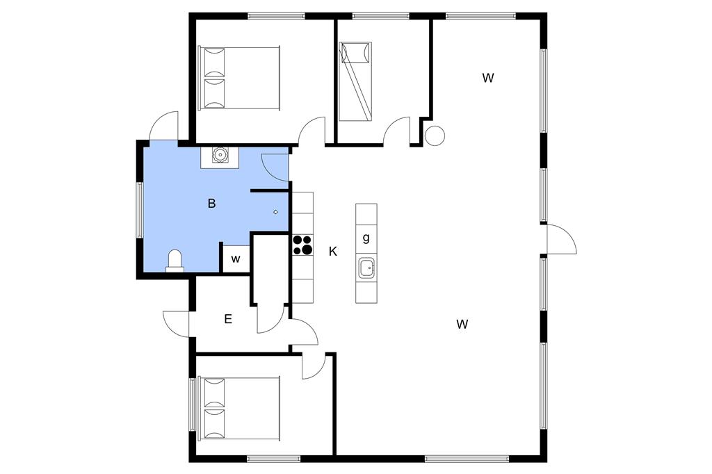 Indretning 1-3 Sommerhus M65012, Vigen 7, DK - 5580 Nørre Aaby
