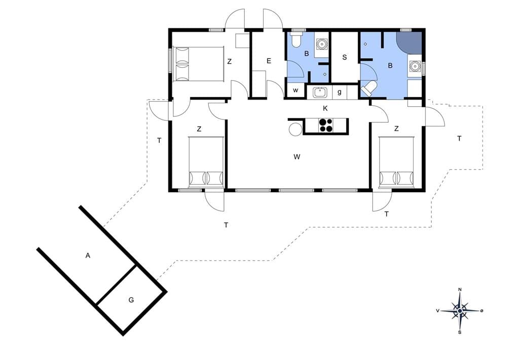 Indretning 1-172 Sommerhus JB788, Kronvildtvej 146, DK - 9460 Brovst