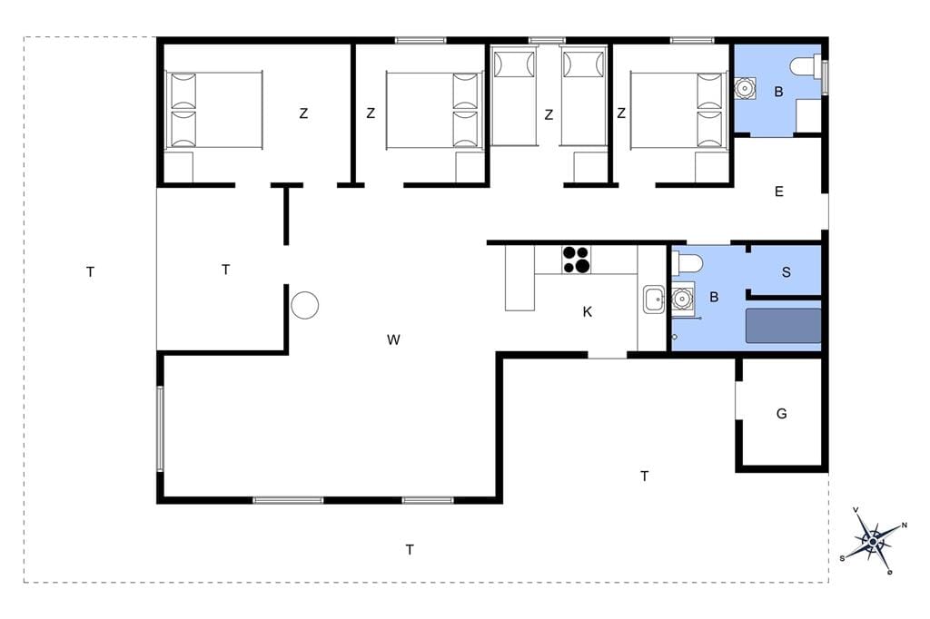 Indretning 1-4 Sommerhus 175, Sortebærdalen 7, DK - 6950 Ringkøbing