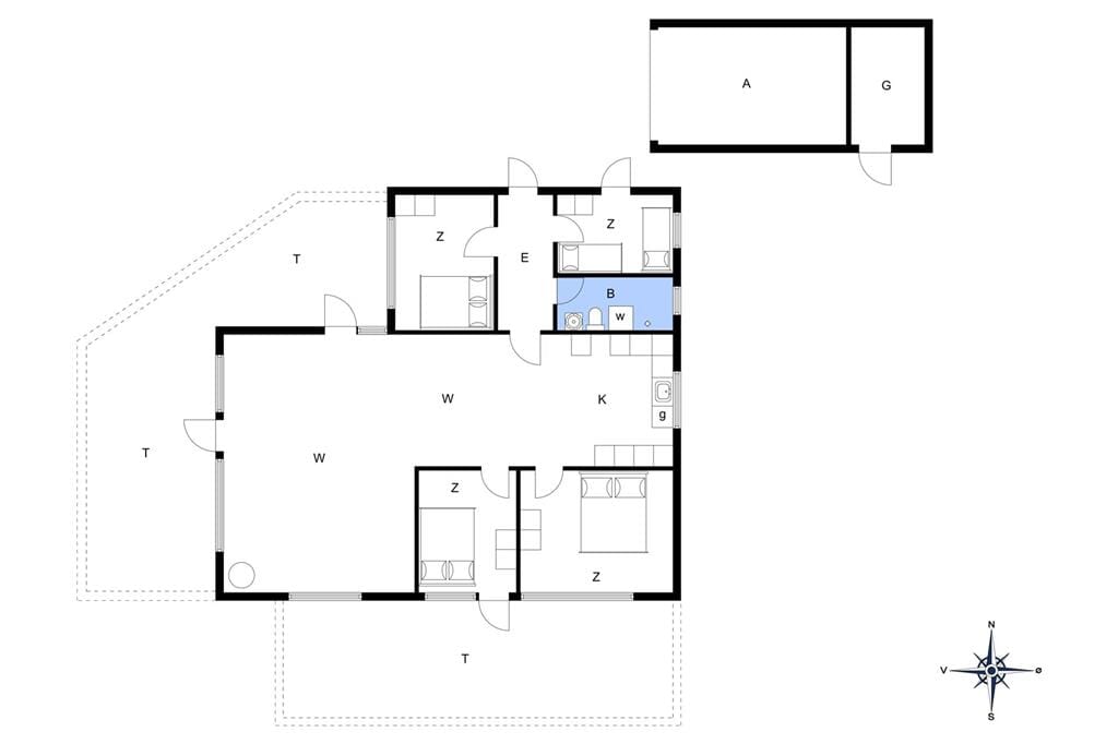 Indretning 1-148 Sommerhus TV1125, Grøndalsvej 16, DK - 9881 Bindslev