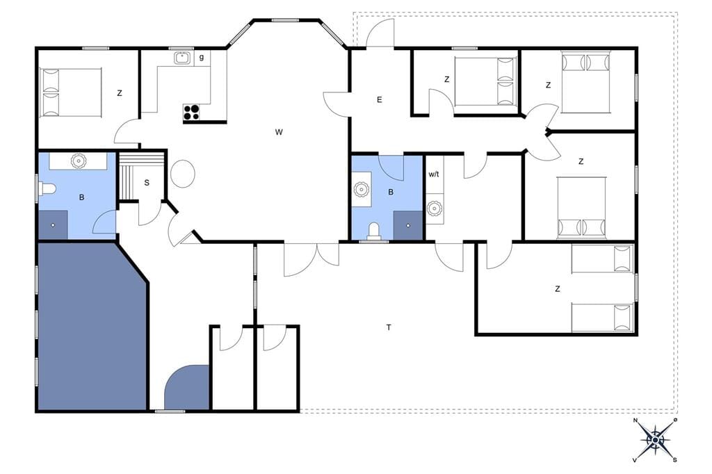 Indretning 1-173 Sommerhus BV170, Søndertoften 13, DK - 6857 Blåvand