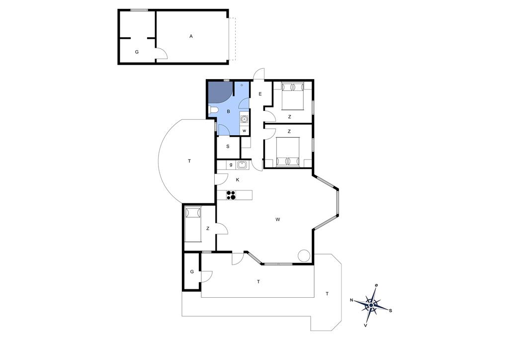 Indretning 1-148 Sommerhus TV1310, Østervej 29, DK - 9881 Bindslev