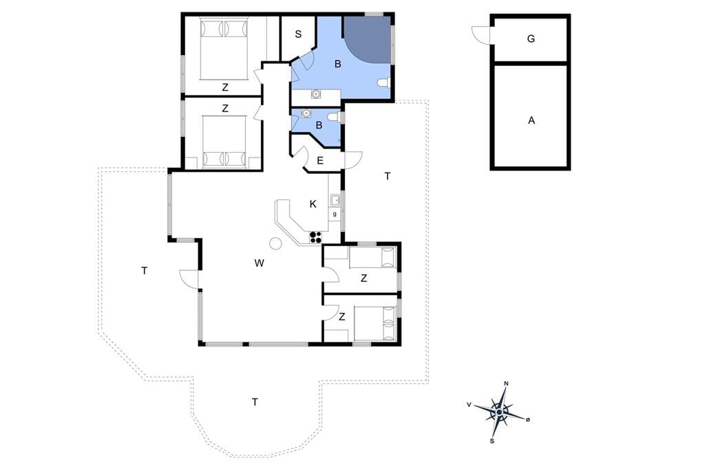 Innredning 1-14 Feirehus 486, Laustvej 32, DK - 9493 Saltum