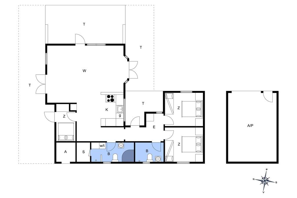 Innenausstattung 1-14 Ferienhaus 239, Klitgaardsvej 21, DK - 9492 Blokhus
