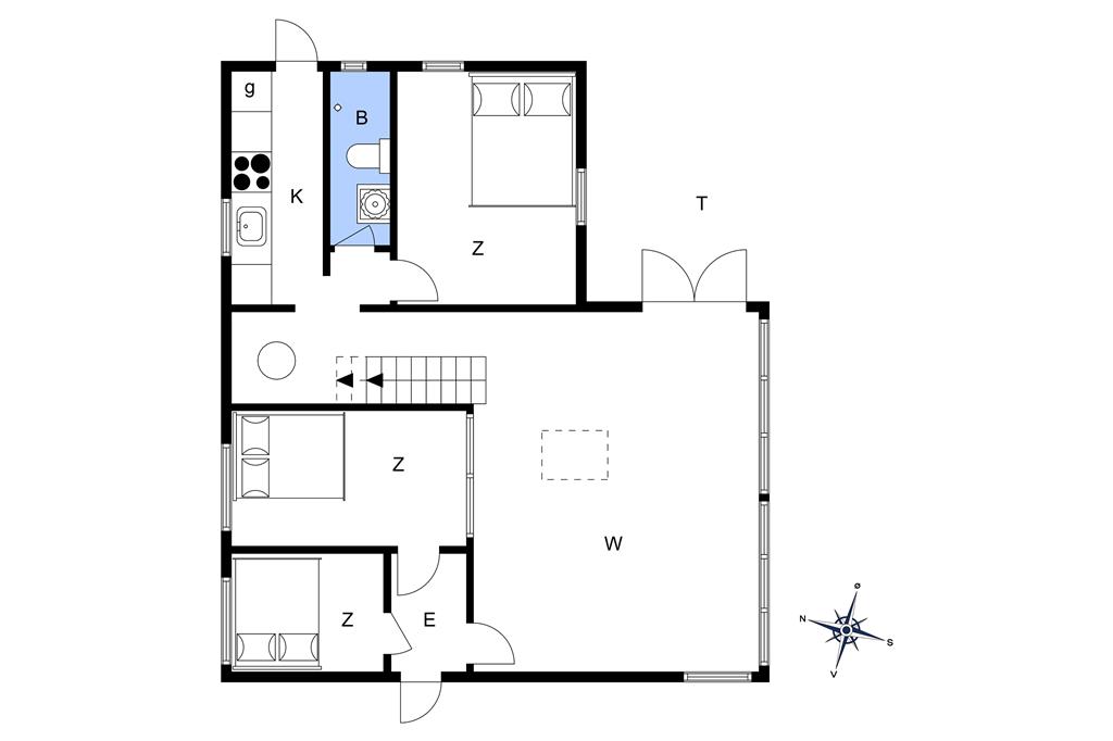 Indretning 1-15 Sommerhus R600, Højager 4, DK - 4673 Rødvig