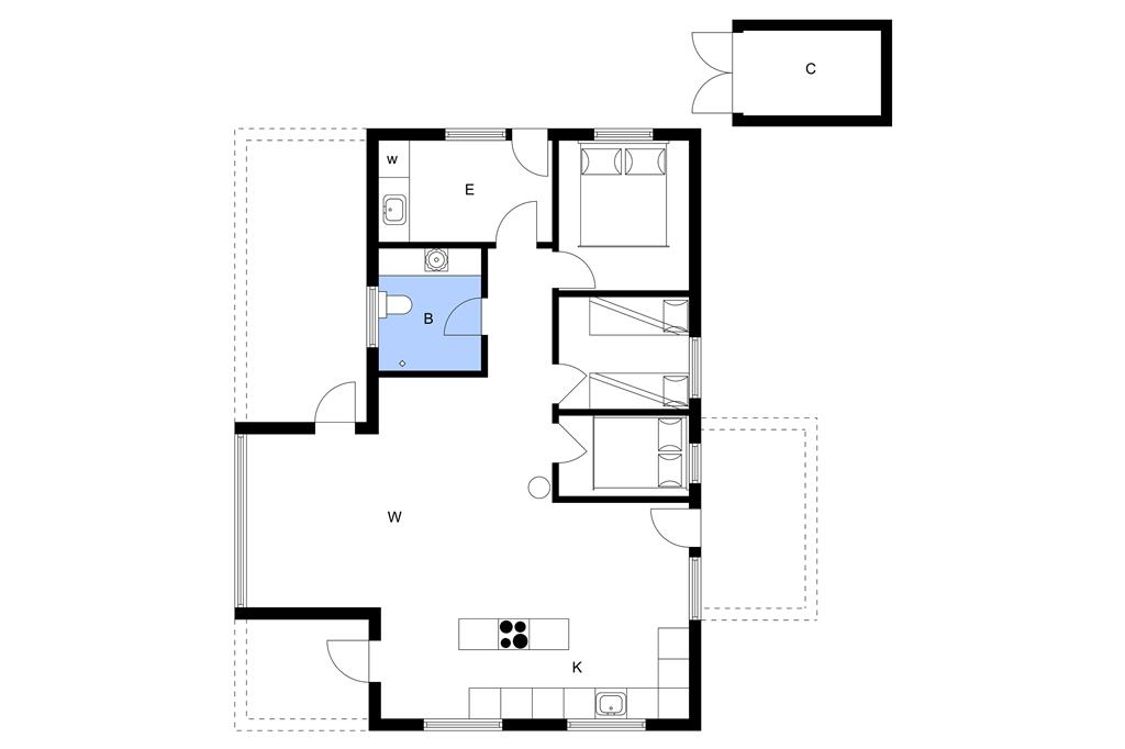 Indretning 1-3 Sommerhus L12163, Rylevej 5, DK - 7860 Spøttrup