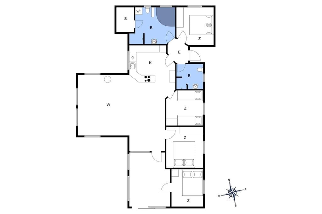 Indretning 1-125 Sommerhus 2182, Ørnevej 11, DK - 6854 Henne