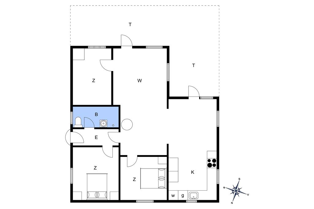 Indretning 1-174 Sommerhus M15005, Perikumvej 4, DK - 4873 Væggerløse