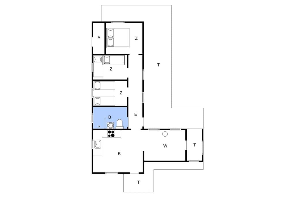Indretning 1-4 Sommerhus 332, Anker Eskildsens Vej 19, DK - 6960 Hvide Sande
