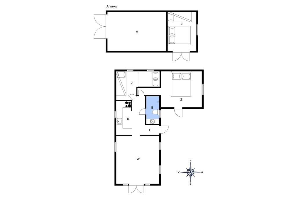 Innenausstattung 1-14 Ferienhaus 1269, Nattergalesvinget 4, DK - 9492 Blokhus