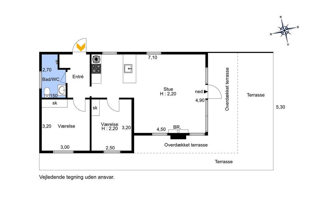 Indretning 1-174 Sommerhus M17008, Snepudevej 14, DK - 4873 Væggerløse
