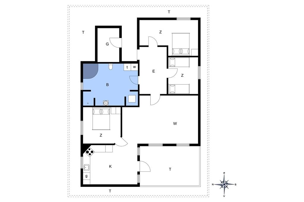 Indretning 1-172 Sommerhus JB759, Revlingestien 45, DK - 9690 Fjerritslev