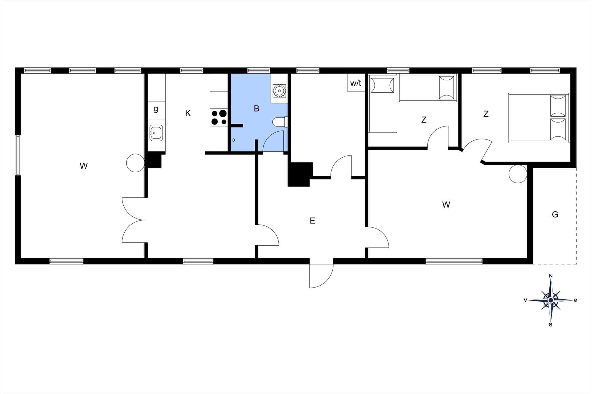 Innredning 1-13 Feirehus 491, Skansevej 1, DK - 7770 Vestervig