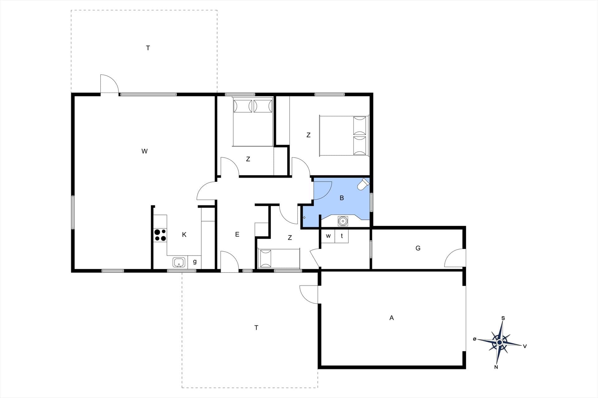 Innredning 19-175 Feirehus 70099, Klitrosevej 2, DK - 6990 Ulfborg