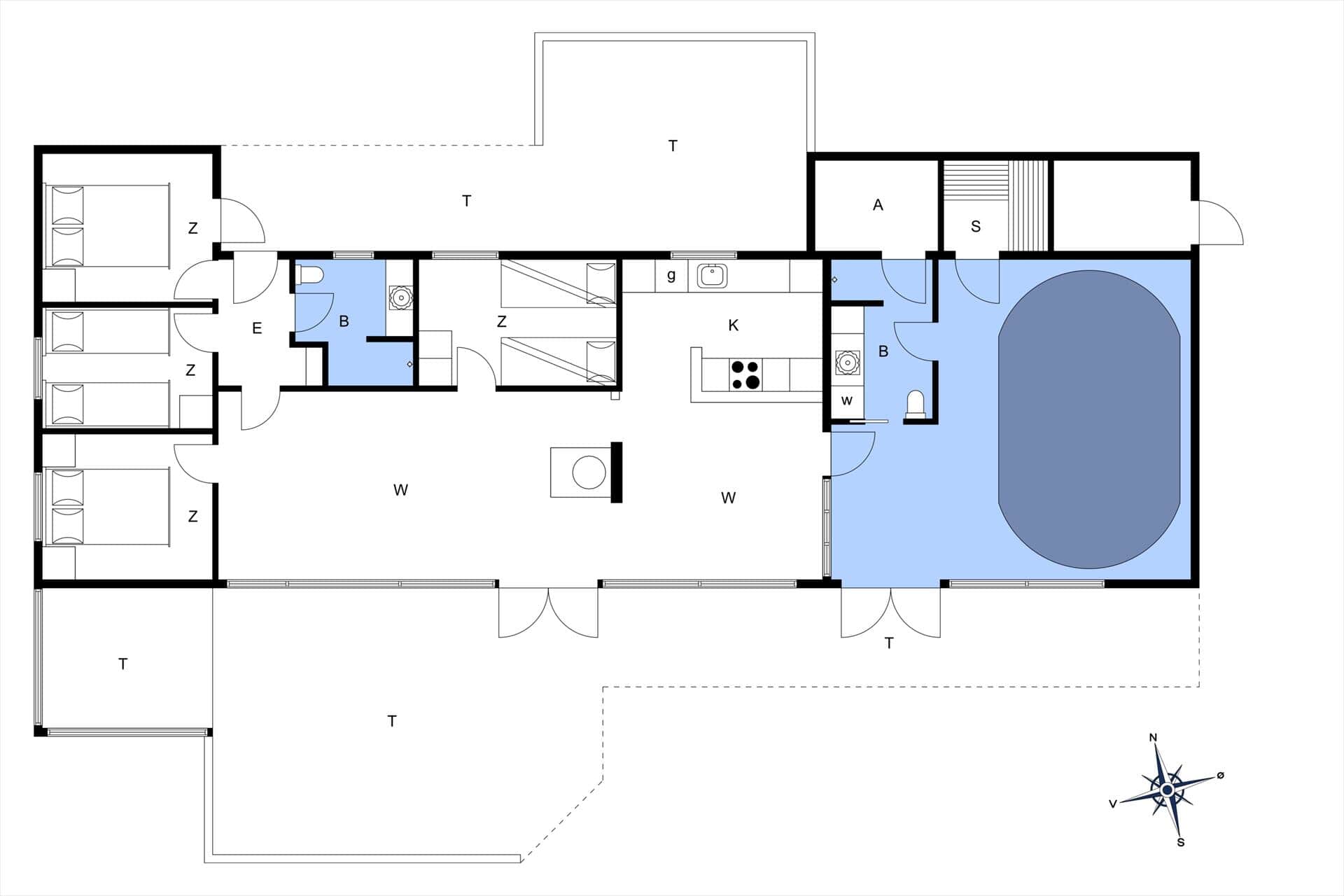 Innredning 29-176 Feirehus BL738, Graabakken 53, DK - 9493 Saltum