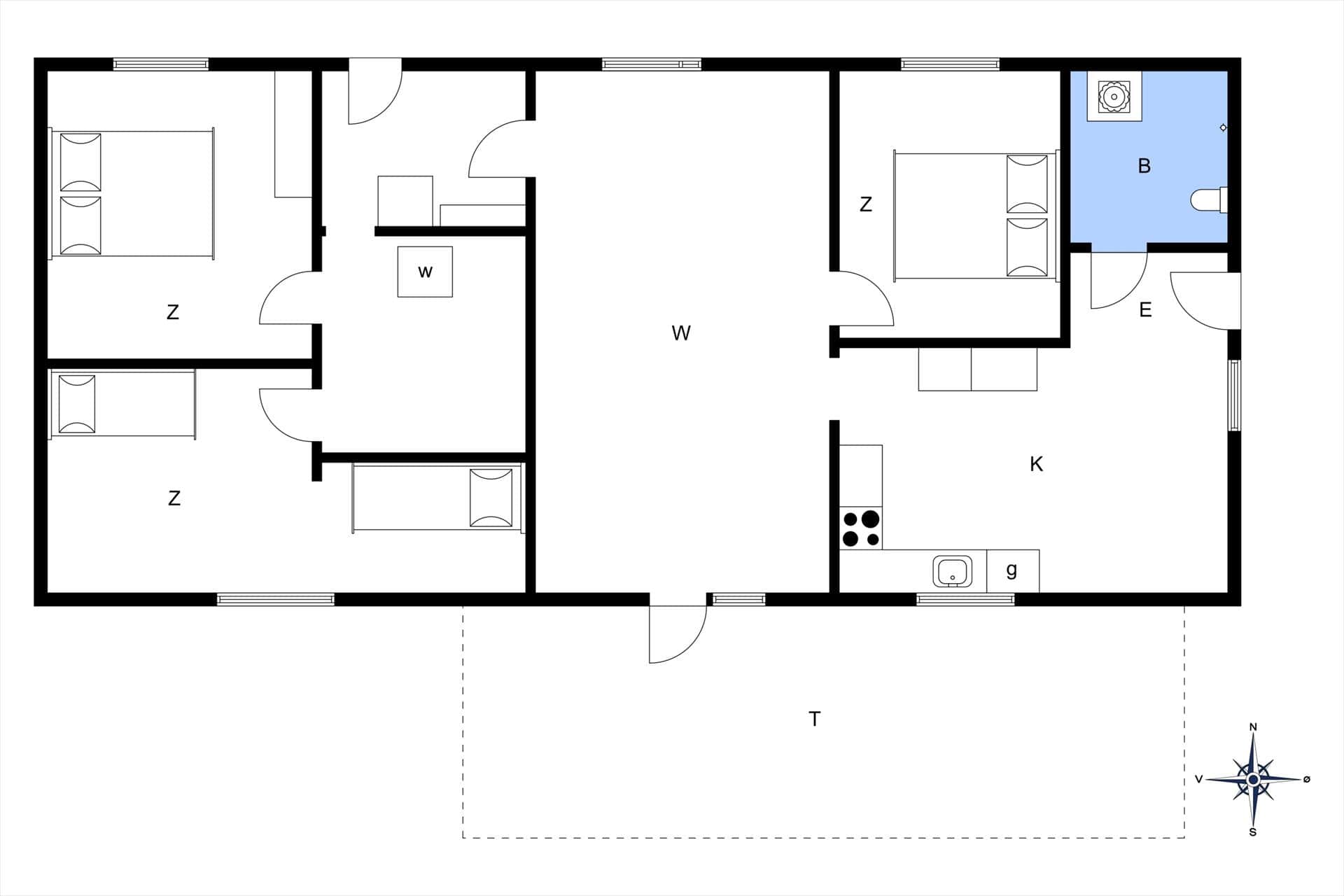 Innredning 21-15 Feirehus 7047, Vesterskovvej 17, DK - 4793 Bogø By